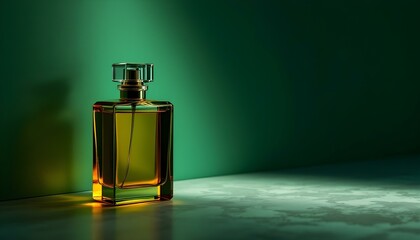 Wall Mural - Elegant Perfume on a table with colourful lights