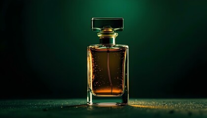 Wall Mural - Elegant Perfume on a table with colourful lights