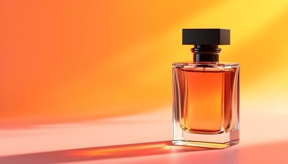 Wall Mural - Elegant Perfume on a table with colourful lights