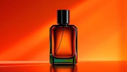 Wall Mural - Elegant Perfume on a table with colourful lights