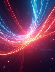 Poster - Vibrant colors and dynamic movement are captured in flowing lines of light that convey energy and modernity in various settings.