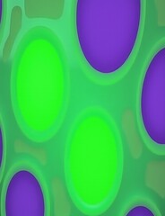 Aufkleber - Vibrant green and purple shapes create a striking contrast with a glossy finish, perfect for parties, seminars, or social media posts.