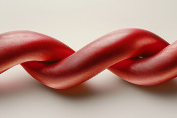 Poster - Twisted glossy red ribbons creating intricate knot shapes,
