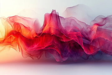 Aufkleber - Abstract red transparent panels arranged in a dynamic, overlapping formation,
