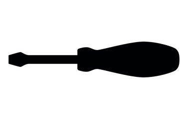 Canvas Print - screwdriver silhouette shape, black and white vector illustration of hand tool