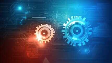 Abstract Technology Gears Background: Digital Innovation and Futuristic Design