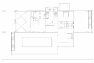 Naklejka na meble House building sketch architecture 3d rendering