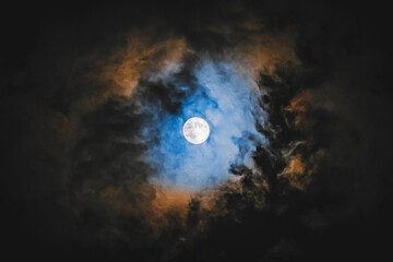 Wall Mural - full moon and clouds