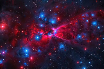 Poster - A stunning image of a massive star cluster shining brightly in the dark night sky