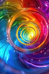 Poster - A close-up shot of a colorful swirl inside a glass container