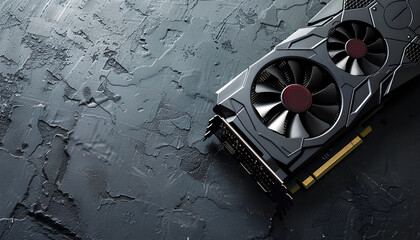 Aufkleber - Computer graphics card on gray textured background, space for text