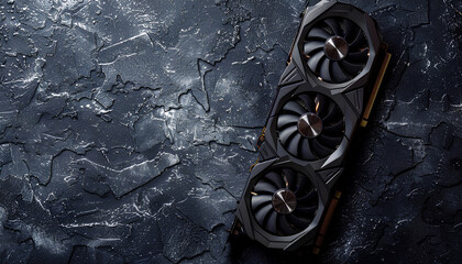 Aufkleber - Computer graphics card on gray textured background, space for text