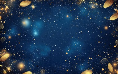 Poster - A beautiful night sky filled with golden stars and shimmering particles, creating a magical atmosphere for celebrations and special occasions
