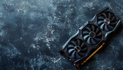 Aufkleber - Computer graphics card on gray textured background, space for text