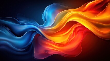 Wall Mural - Colorful abstract waves in vibrant hues.