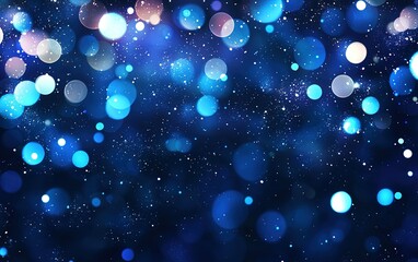 Poster - Vibrant blue lights create a magical atmosphere in a dark setting during a festive evening