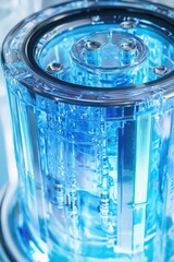 Aufkleber - A close-up shot of a glass container on a table, great for commercial or personal use
