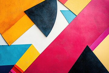 Poster - A vibrant wall featuring various geometric shapes and colors