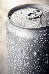 Poster - A clear glass bottle filled with soda and condensation forming water droplets