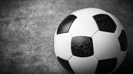 Poster - A soccer ball sits on a table, ready for play or display