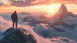 © Fatqur - Majestic Sunrise: A Climber's Triumph on a Snowy Peak