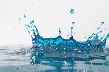 Poster - A splash of water creates ripples on the surface of the ocean