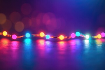 Poster - A blurred photo of a string of lights, great for backgrounds or general illumination