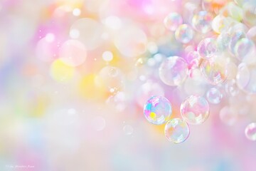 Poster - A bunch of soap bubbles floating in the air, great for background or illustration purposes