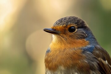 Aufkleber - A close-up shot of a bird's face with a blurred background, great for use in nature or wildlife photography