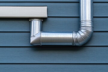 Poster - A close-up shot of a metal pipe on a building wall, perfect for urban or industrial-themed projects