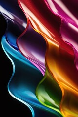 Poster - A close-up shot of a bunch of colored liquids, possibly used for chemical reactions or scientific experiments