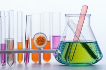 Poster - A collection of test tubes filled with different colored liquids