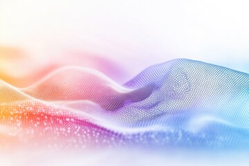 Poster - A wave of colorful lines on a white background, great for illustrating creative concepts and ideas