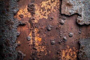 Aufkleber - A close-up shot of a rusted metal surface with visible rust, suitable for industrial or abandoned themed projects