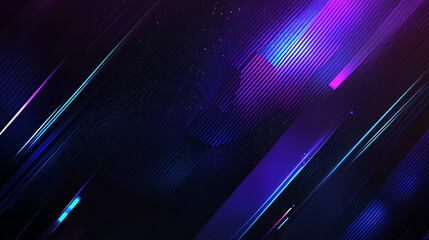 Leinwandbilder - Abstract background with glowing purple stars and lines on blue gradient background