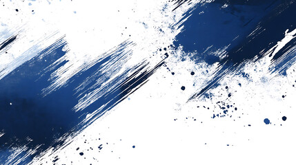 Poster - Abstract navy blue and white background with grunge brush strokes