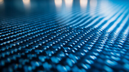 Poster - Blue carbon fiber background texture with carbon pattern, close up view