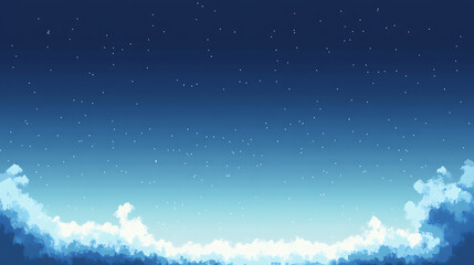 Aufkleber - 8bit pixel art background, gradient blue and white, underwater