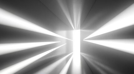 Aufkleber - Image of diverging white light beams at a door opening, illustrating opportunity and divergence