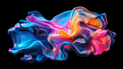 Poster - Futuristic colorful flowing liquid shape abstract 3d render dynamic and fluid design modern art illustration