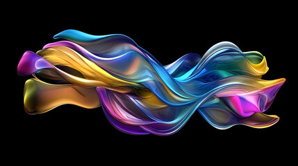 Fototapete - Futuristic colorful flowing liquid shape abstract 3d render dynamic and fluid design modern art illustration