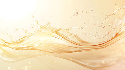 Aufkleber - Elegant abstract summer banner with a transparent beige water surface texture, highlighted by sunlight ripples and splashes