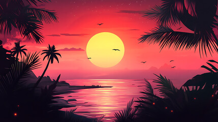 Poster - Summer vacation background illustration