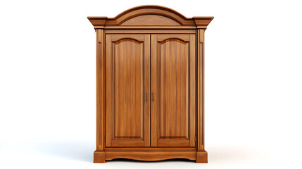 Poster - Wooden wardrobe isolated on white background