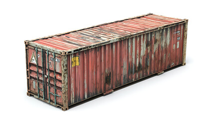 Poster - 3d rendering of a shipping container isolated on white background