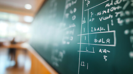 Leinwandbilder - Blackboard filled with scientific formulas and calculations in physics and mathematics