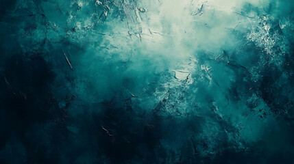 Poster - Dark teal and black gradient background with grainy noise texture grungy abstract design
