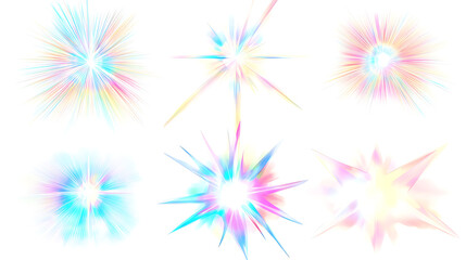 Aufkleber - Overlays of sunlight rays and lens flare effects realistic light leaks png on white background