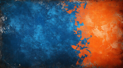 Poster - Retro grungy blue and orange gradient background abstract textured illustration