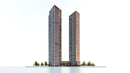 Leinwandbilder - Isolated skyscraper buildings on a white background , 3D rendering